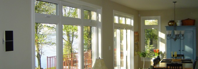 large awning windows in living room