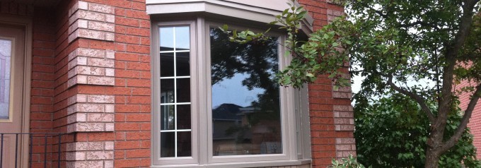 bay window on red brick house